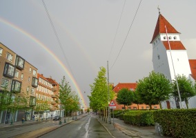 Regnbue på Søborg Hovedgade